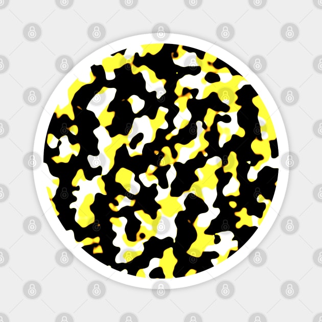 Yellow White and Black Camo pattern Magnet by InspiredCreative